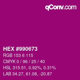 カラーコード: HEX #990673 | qconv.com
