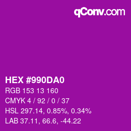 颜色代码: HEX #990DA0 | qconv.com