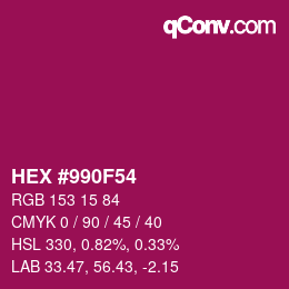 Color code: HEX #990F54 | qconv.com