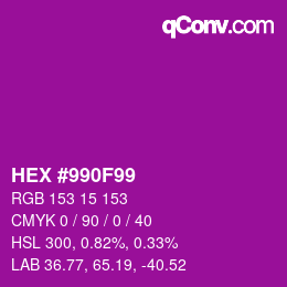 Color code: HEX #990F99 | qconv.com