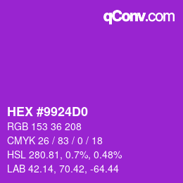 Color code: HEX #9924D0 | qconv.com