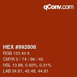 Farbcode: HEX #992806 | qconv.com