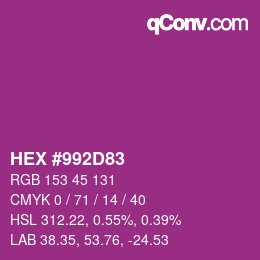 Color code: HEX #992D83 | qconv.com