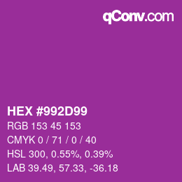 Color code: HEX #992D99 | qconv.com