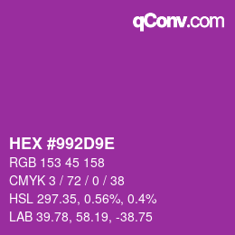 Color code: HEX #992D9E | qconv.com