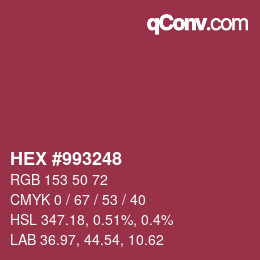 カラーコード: HEX #993248 | qconv.com