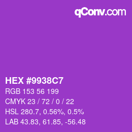 Color code: HEX #9938C7 | qconv.com