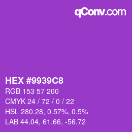 Color code: HEX #9939C8 | qconv.com