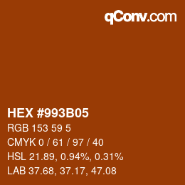 颜色代码: HEX #993B05 | qconv.com