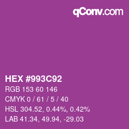 Color code: HEX #993C92 | qconv.com