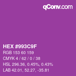 Farbcode: HEX #993C9F | qconv.com