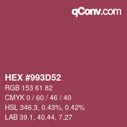 Color code: HEX #993D52 | qconv.com