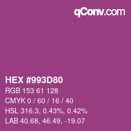 カラーコード: HEX #993D80 | qconv.com