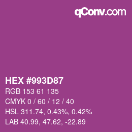 カラーコード: HEX #993D87 | qconv.com