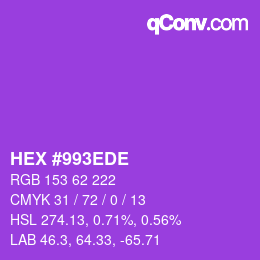 カラーコード: HEX #993EDE | qconv.com