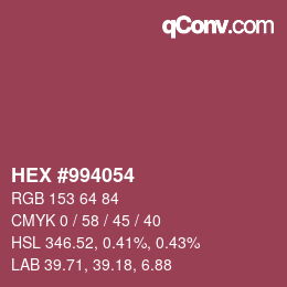 Color code: HEX #994054 | qconv.com