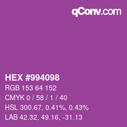 カラーコード: HEX #994098 | qconv.com