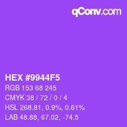 Color code: HEX #9944F5 | qconv.com