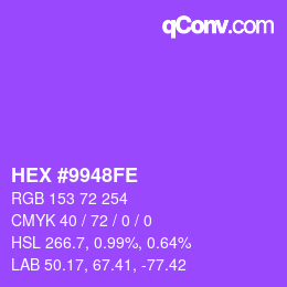 Color code: HEX #9948FE | qconv.com
