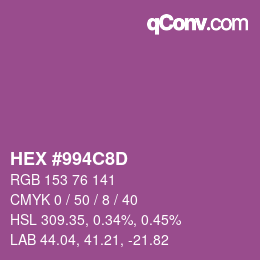 Farbcode: HEX #994C8D | qconv.com