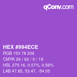 Color code: HEX #994ECE | qconv.com