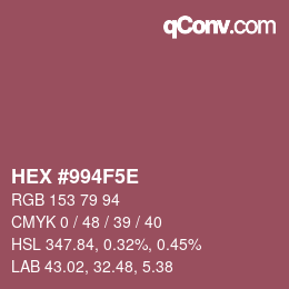 Color code: HEX #994F5E | qconv.com