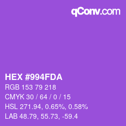 颜色代码: HEX #994FDA | qconv.com