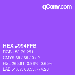 Color code: HEX #994FFB | qconv.com