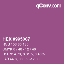 カラーコード: HEX #995087 | qconv.com