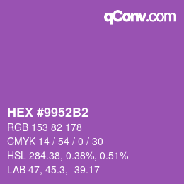颜色代码: HEX #9952B2 | qconv.com