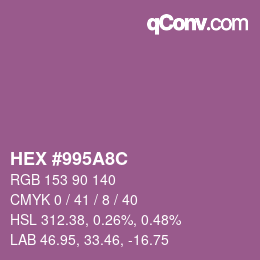 Color code: HEX #995A8C | qconv.com