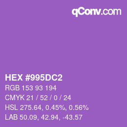 Code couleur: HEX #995DC2 | qconv.com