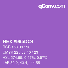 Code couleur: HEX #995DC4 | qconv.com