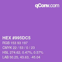カラーコード: HEX #995DC5 | qconv.com
