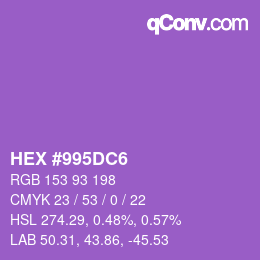 Code couleur: HEX #995DC6 | qconv.com