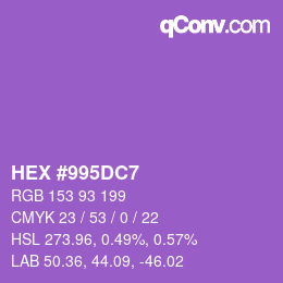Code couleur: HEX #995DC7 | qconv.com