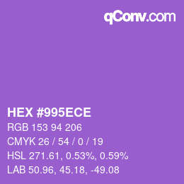 Color code: HEX #995ECE | qconv.com