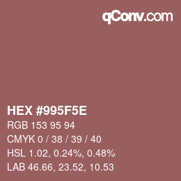 Farbcode: HEX #995F5E | qconv.com