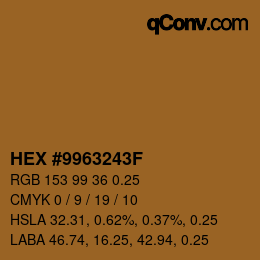 Farbcode: HEX #9963243F | qconv.com