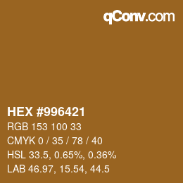 Color code: HEX #996421 | qconv.com