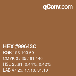 Color code: HEX #99643C | qconv.com