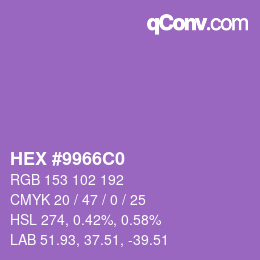 Color code: HEX #9966C0 | qconv.com