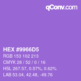 カラーコード: HEX #9966D5 | qconv.com