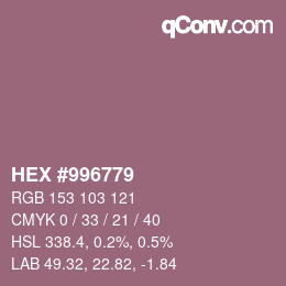 Color code: HEX #996779 | qconv.com
