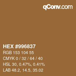 Color code: HEX #996837 | qconv.com
