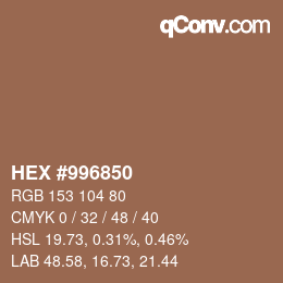 Color code: HEX #996850 | qconv.com