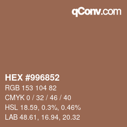 Color code: HEX #996852 | qconv.com