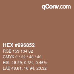 Color code: HEX #996852 | qconv.com