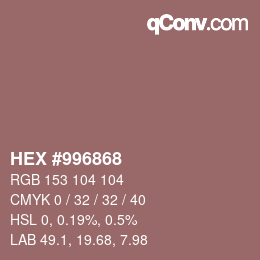Color code: HEX #996868 | qconv.com