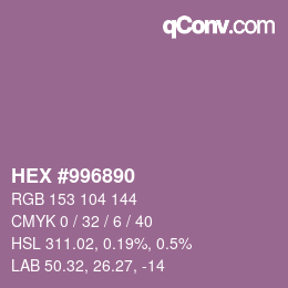 Color code: HEX #996890 | qconv.com